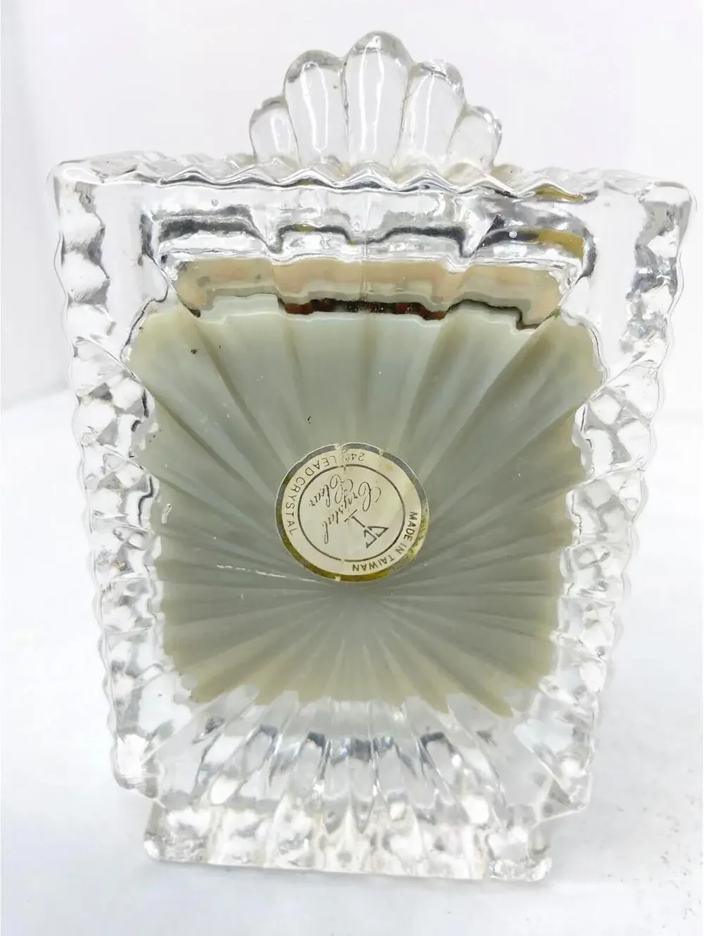 Crystal Clear Century 24% Lead Crystal Quartz Table Clock Taiwan 5” Tall “Works”